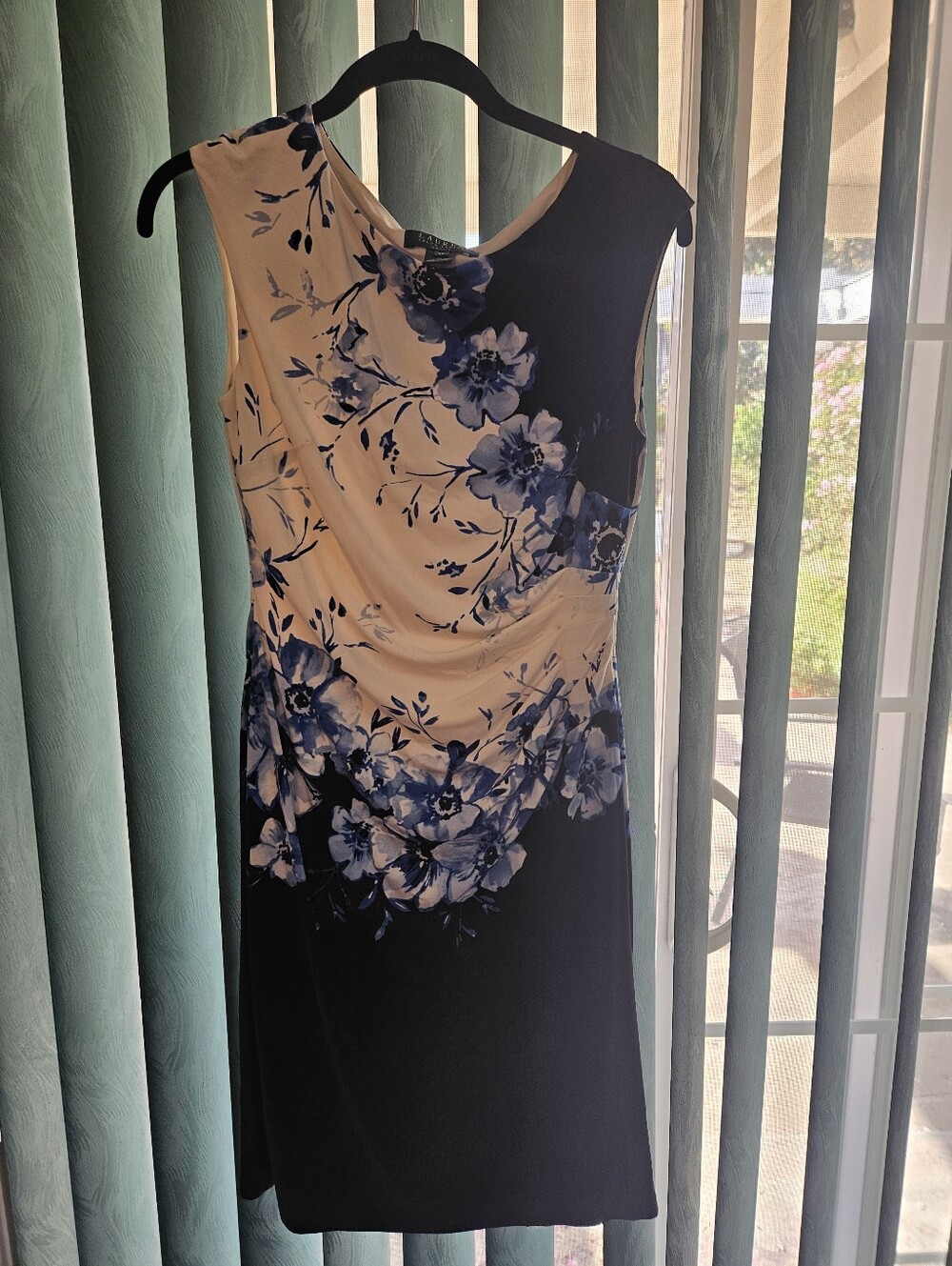Lauren Ralph Lauren Navy and Cream Floral Sheath Dress